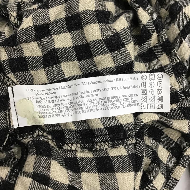 ザラ ZARA ワンピース ミニスカート スキッパーシャツワンピ ティアード XS チェック 黒 / ブラック / X アイボリー / アイボリー /  レディース USED 古着 中古 10102141