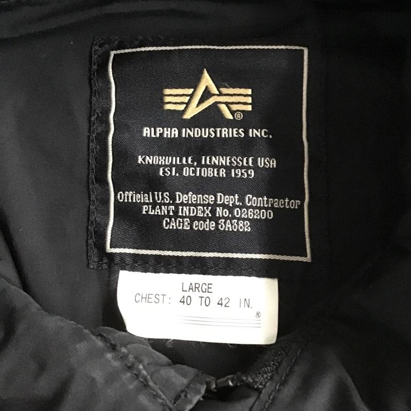 アルファインダストリー Alpha Industries ジャケット、上着 ジャケット、ブレザー 20504-001 ミリタリー L 無地 黒 / ブラック /  メンズ USED 古着 中古 10102153