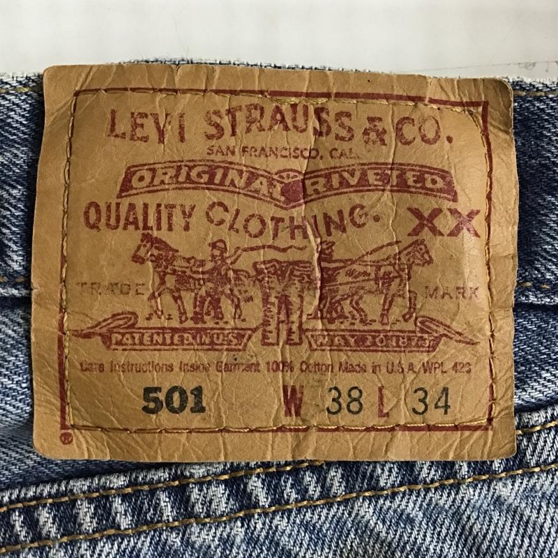リーバイス Levi's パンツ デニム、ジーンズ 501-0118 W38 L34 501 USA製 38インチ 無地 青 / ブルー /  メンズ USED 古着 中古 10102191