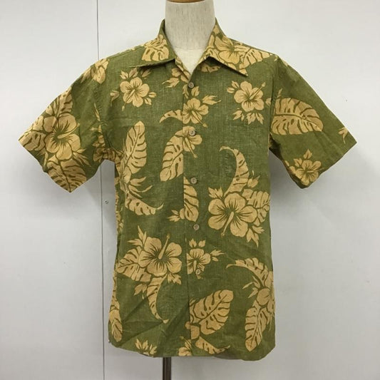 古着 USED シャツ、ブラウス 半袖 ハワイ アロハシャツ ハイビスカス コットン L 花柄 カーキ / カーキ / X 橙 / オレンジ /  メンズ USED 古着 中古 10102196