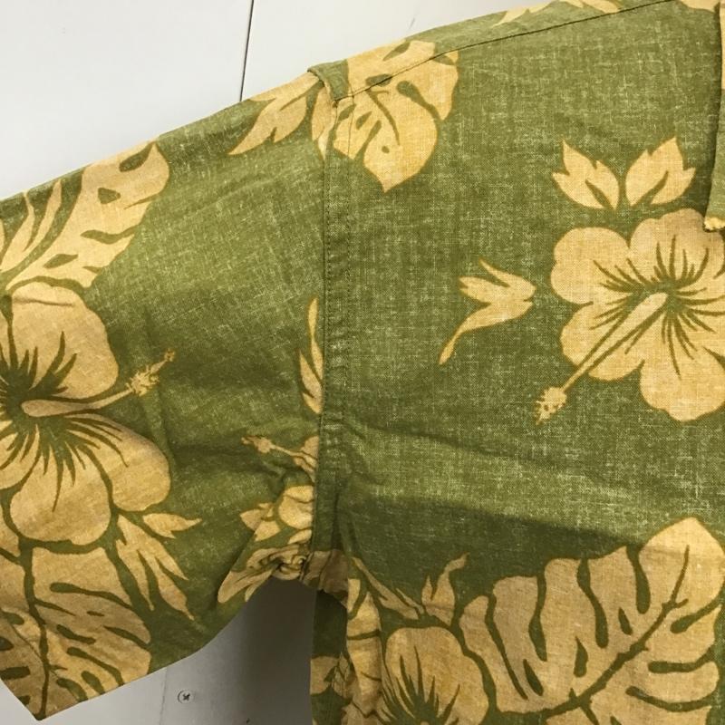 古着 USED シャツ、ブラウス 半袖 ハワイ アロハシャツ ハイビスカス コットン L 花柄 カーキ / カーキ / X 橙 / オレンジ /  メンズ USED 古着 中古 10102196