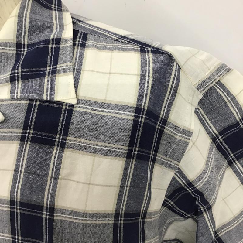 チャップスラルフローレン CHAPSRALPHLAUREN シャツ、ブラウス 半袖 1529-3814 オープンカラーシャツ M チェック 白 / ホワイト / X ベージュ / ベージュ / X 紺 / ネイビー /  メンズ USED 古着 中古 10102197