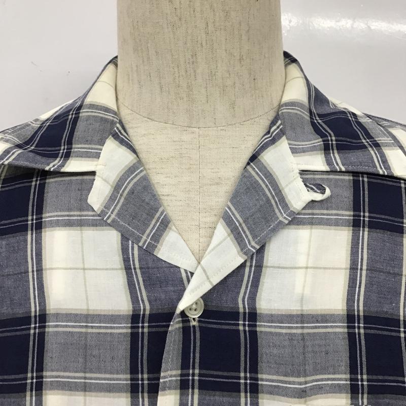 チャップスラルフローレン CHAPSRALPHLAUREN シャツ、ブラウス 半袖 1529-3814 オープンカラーシャツ M チェック 白 / ホワイト / X ベージュ / ベージュ / X 紺 / ネイビー /  メンズ USED 古着 中古 10102197