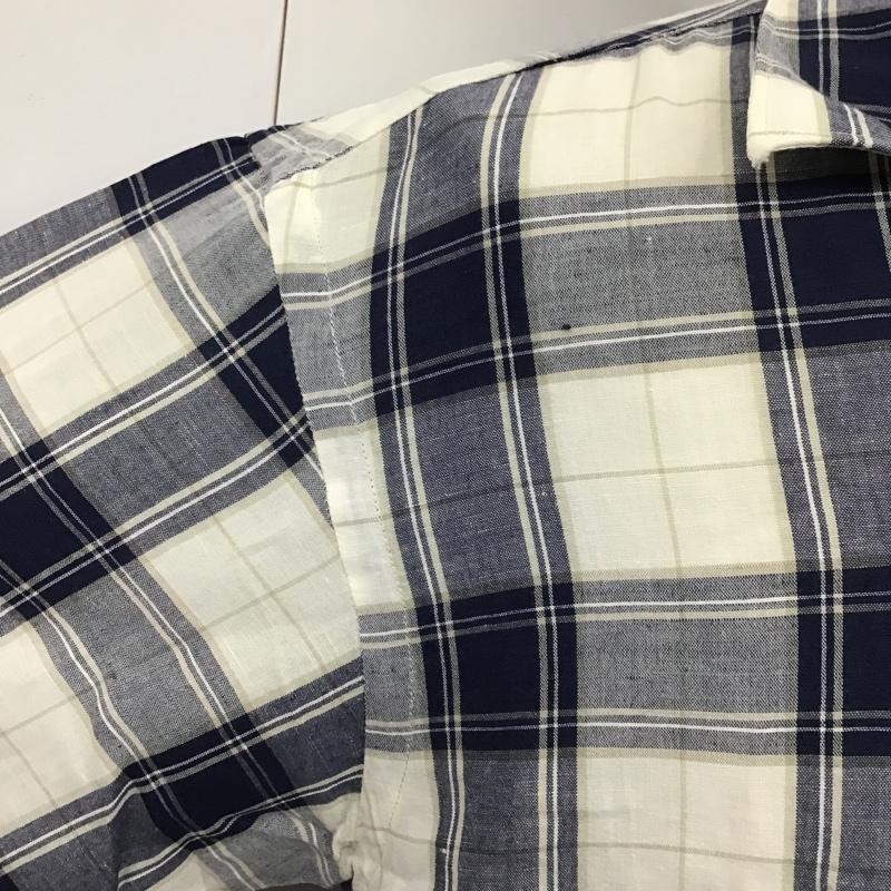 チャップスラルフローレン CHAPSRALPHLAUREN シャツ、ブラウス 半袖 1529-3814 オープンカラーシャツ M チェック 白 / ホワイト / X ベージュ / ベージュ / X 紺 / ネイビー /  メンズ USED 古着 中古 10102197