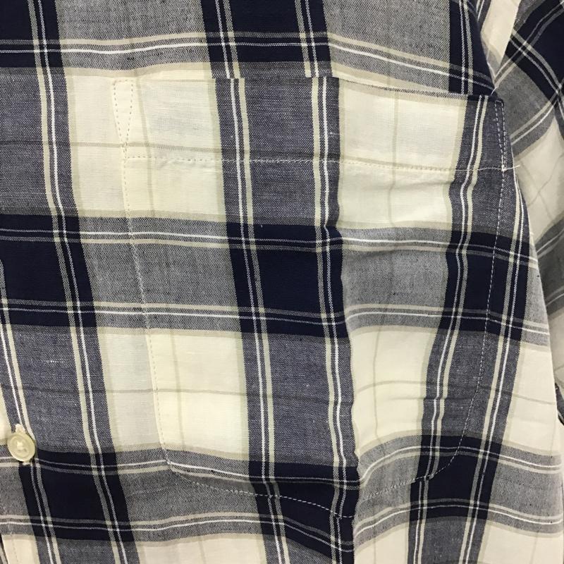 チャップスラルフローレン CHAPSRALPHLAUREN シャツ、ブラウス 半袖 1529-3814 オープンカラーシャツ M チェック 白 / ホワイト / X ベージュ / ベージュ / X 紺 / ネイビー /  メンズ USED 古着 中古 10102197