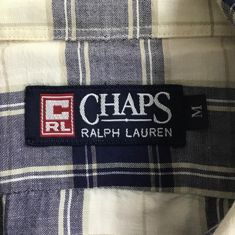 チャップスラルフローレン CHAPSRALPHLAUREN シャツ、ブラウス 半袖 1529-3814 オープンカラーシャツ M チェック 白 / ホワイト / X ベージュ / ベージュ / X 紺 / ネイビー /  メンズ USED 古着 中古 10102197