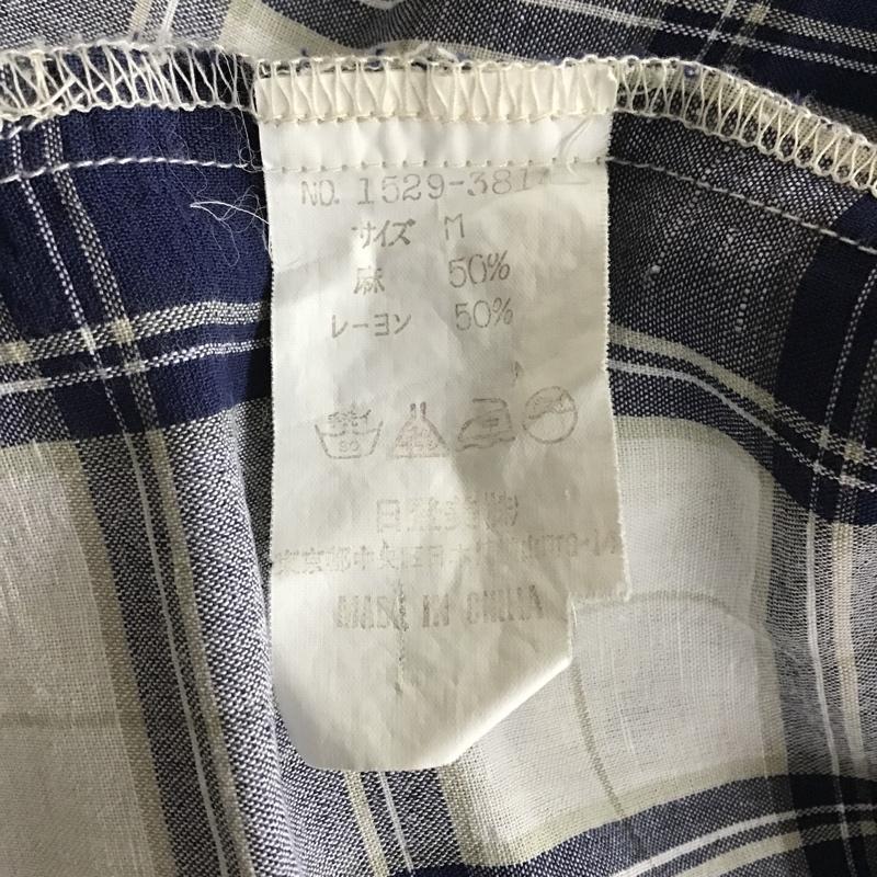 チャップスラルフローレン CHAPSRALPHLAUREN シャツ、ブラウス 半袖 1529-3814 オープンカラーシャツ M チェック 白 / ホワイト / X ベージュ / ベージュ / X 紺 / ネイビー /  メンズ USED 古着 中古 10102197