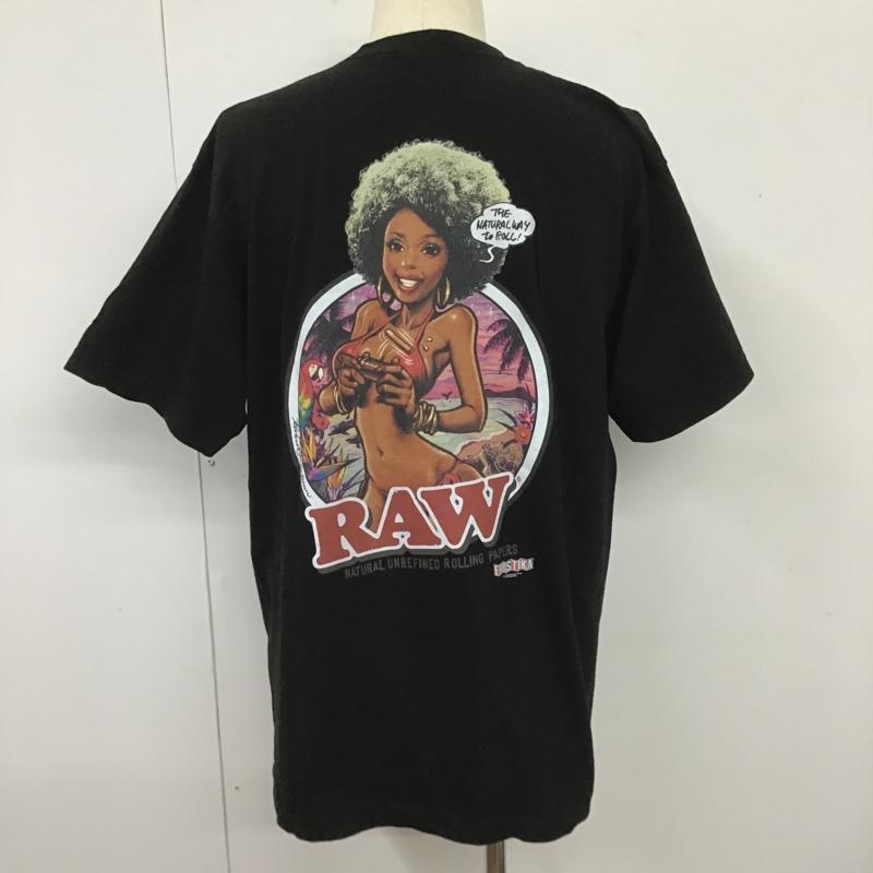 エロスティカ EROSTiKA Tシャツ 半袖 RAW バックプリント XL ロゴ、文字 黒 / ブラック /  メンズ USED 古着 中古 10102198