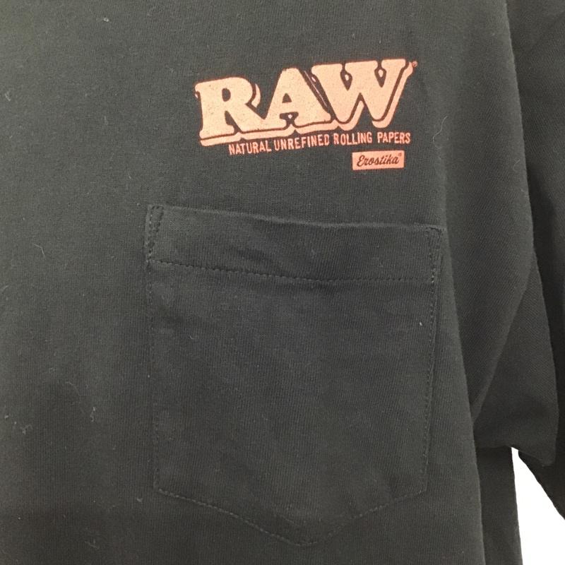 エロスティカ EROSTiKA Tシャツ 半袖 RAW バックプリント XL ロゴ、文字 黒 / ブラック /  メンズ USED 古着 中古 10102198