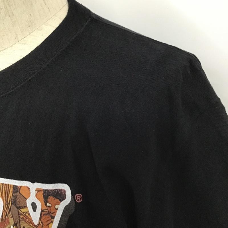 エロスティカ EROSTiKA Tシャツ 半袖 RAW クルーネック プリント XL ロゴ、文字 黒 / ブラック /  メンズ USED 古着 中古 10102203