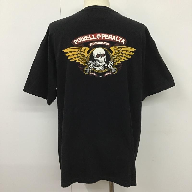 パウエルペラルタ POWELL PERALTA Tシャツ 半袖 バックプリント ドクロ スカル XL ロゴ、文字 黒 / ブラック /  メンズ USED 古着 中古 10102211