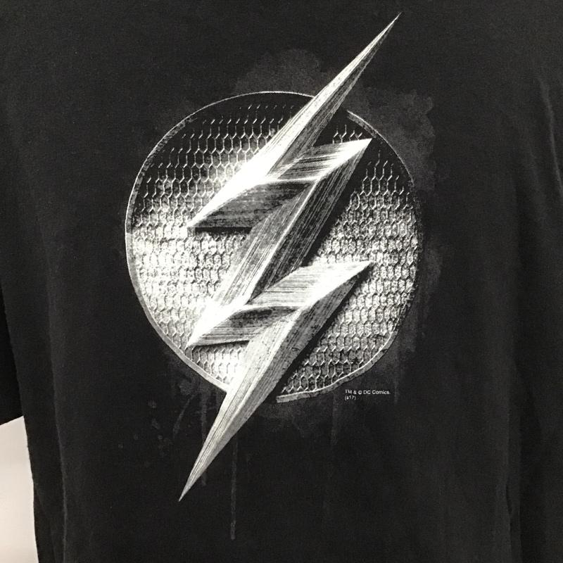古着 USED Tシャツ 半袖 DCコミック フラッシュ 映画 クルーネック XL プリント 黒 / ブラック /  メンズ USED 古着 中古 10102213