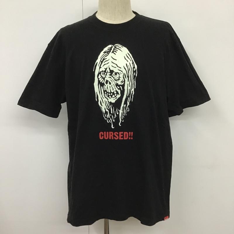 エロスティカ EROSTiKA Tシャツ 半袖 CURSED クルーネック XL プリント 黒 / ブラック /  メンズ USED 古着 中古 10102217