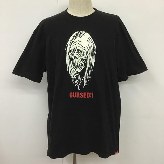 エロスティカ EROSTiKA Tシャツ 半袖 CURSED クルーネック XL プリント 黒 / ブラック /  メンズ USED 古着 中古 10102217