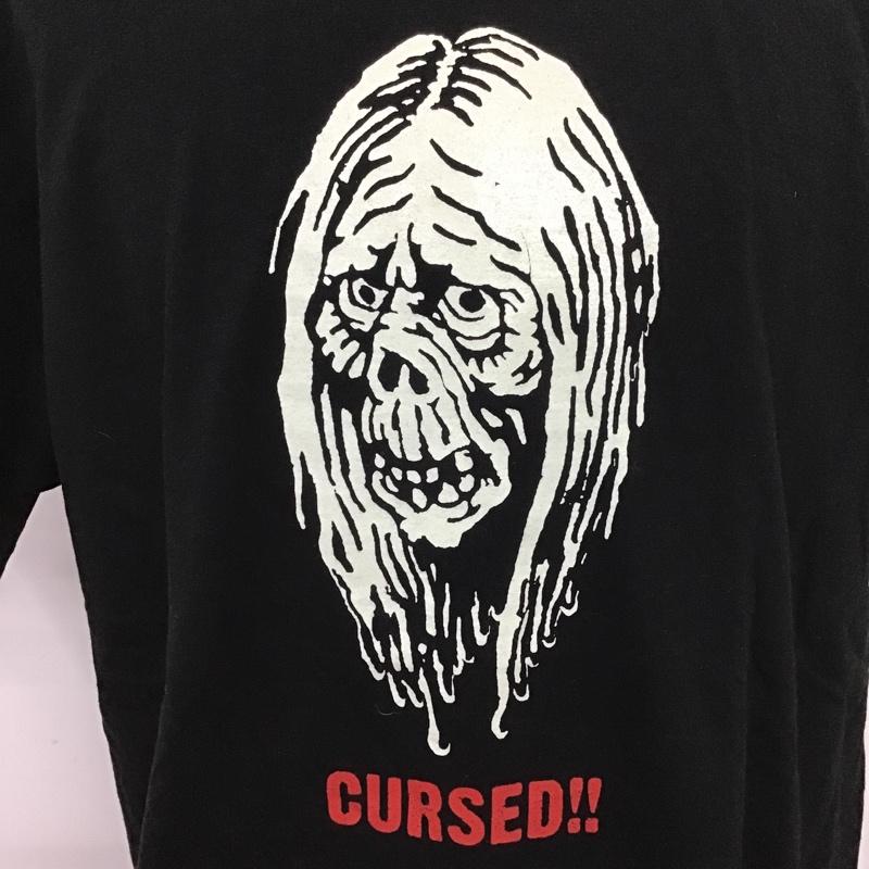 エロスティカ EROSTiKA Tシャツ 半袖 CURSED クルーネック XL プリント 黒 / ブラック /  メンズ USED 古着 中古 10102217