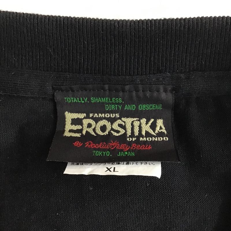 エロスティカ EROSTiKA Tシャツ 半袖 CURSED クルーネック XL プリント 黒 / ブラック /  メンズ USED 古着 中古 10102217