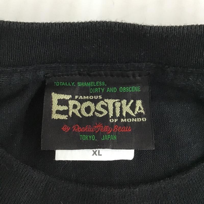 エロスティカ EROSTiKA Tシャツ 半袖 Rat Fink King of Junk Yard クルーネック XL プリント 黒 / ブラック /  メンズ USED 古着 中古 10102225