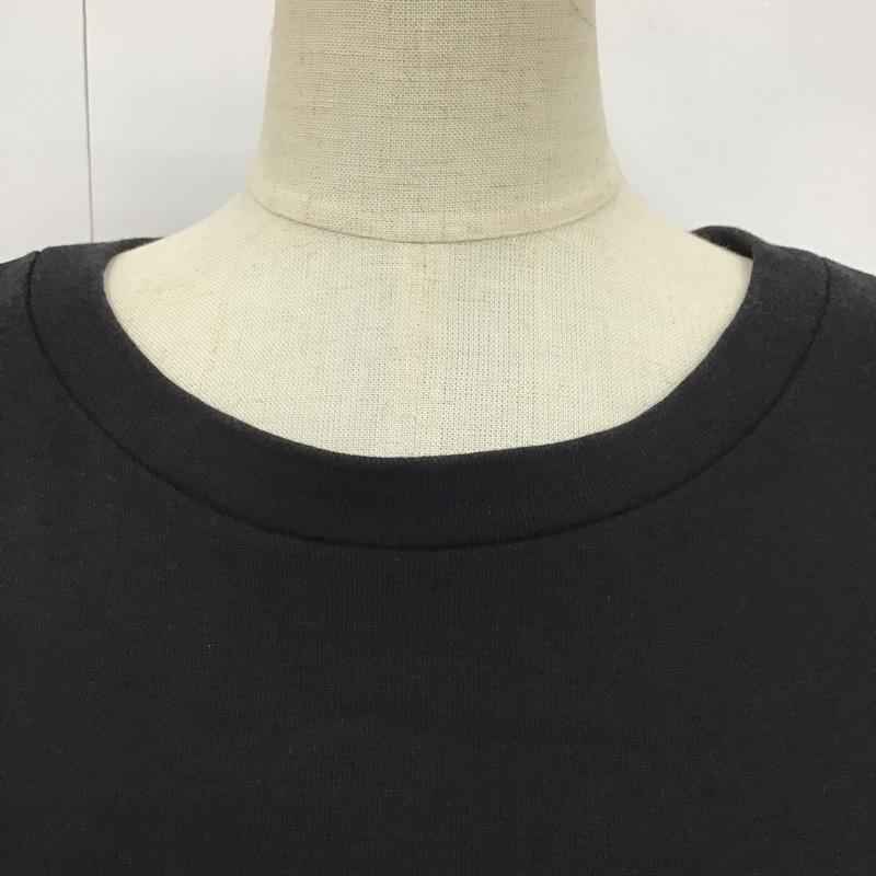 ザラ ZARA ワンピース ひざ丈スカート スウェット パフスリーブ 半袖 M 無地 黒 / ブラック /  レディース USED 古着 中古 10102235