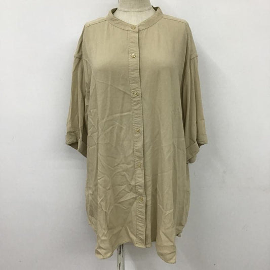 ニコアンド niko and... シャツ、ブラウス 半袖 S214TA07AD バンドカラー L 無地 ベージュ / ベージュ /  レディース USED 古着 中古 10102258