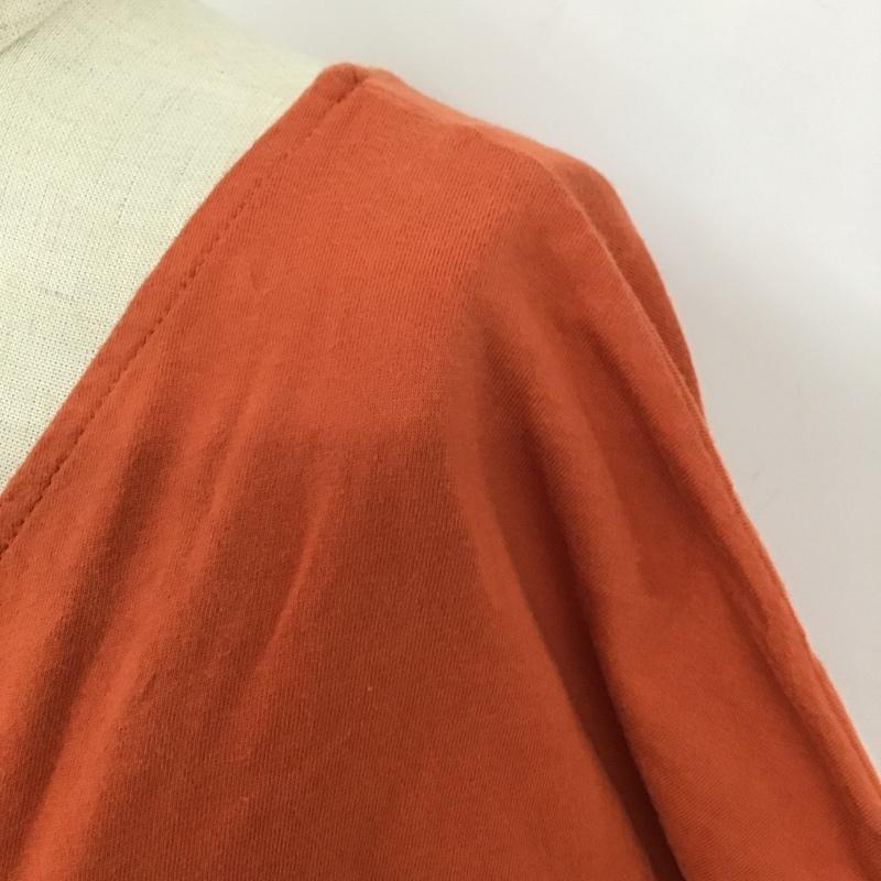 ニコアンド niko and... カットソー 半袖 ST74CC10KO 袖フリルワイドVネックT L 無地 橙 / オレンジ /  レディース USED 古着 中古 10102260