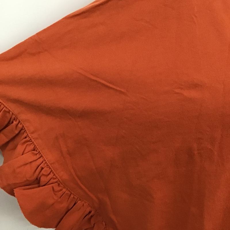 ニコアンド niko and... カットソー 半袖 ST74CC10KO 袖フリルワイドVネックT L 無地 橙 / オレンジ /  レディース USED 古着 中古 10102260