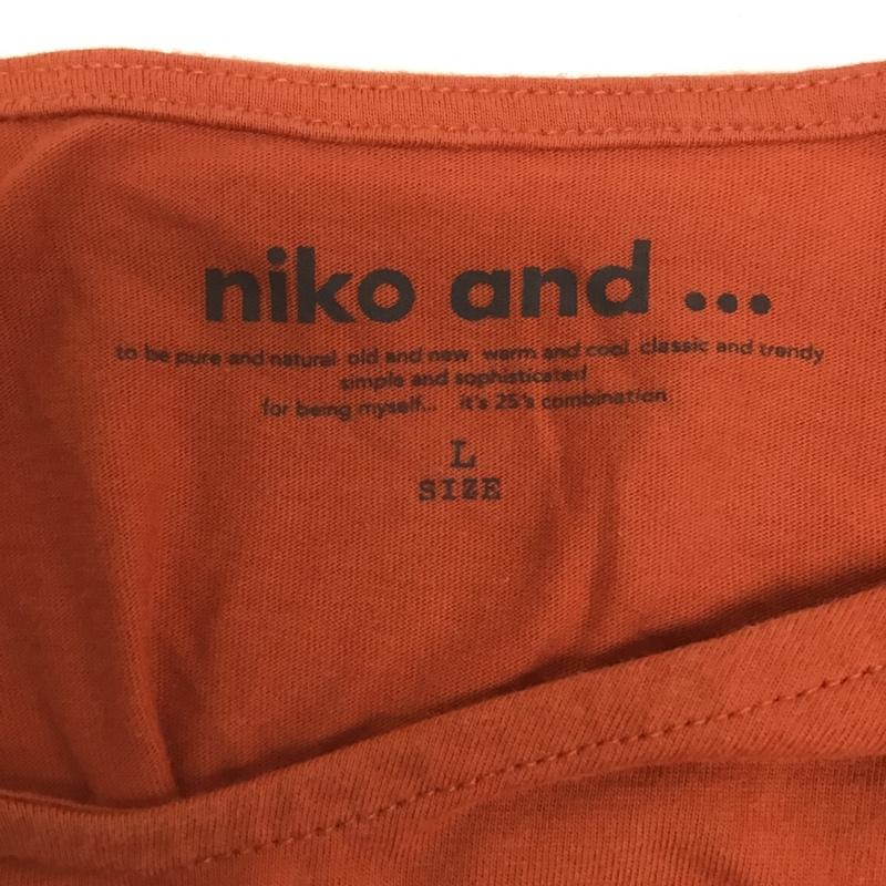 ニコアンド niko and... カットソー 半袖 ST74CC10KO 袖フリルワイドVネックT L 無地 橙 / オレンジ /  レディース USED 古着 中古 10102260