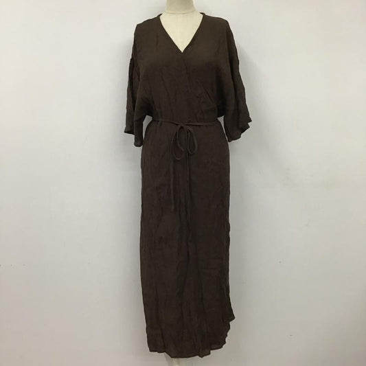 ニコアンド niko and... ワンピース ロングスカート ST94TH02AD 楊柳カシュクール&羽織りワンピース タグ付き M 無地 茶 / ブラウン /  レディース USED 古着 中古 10102265