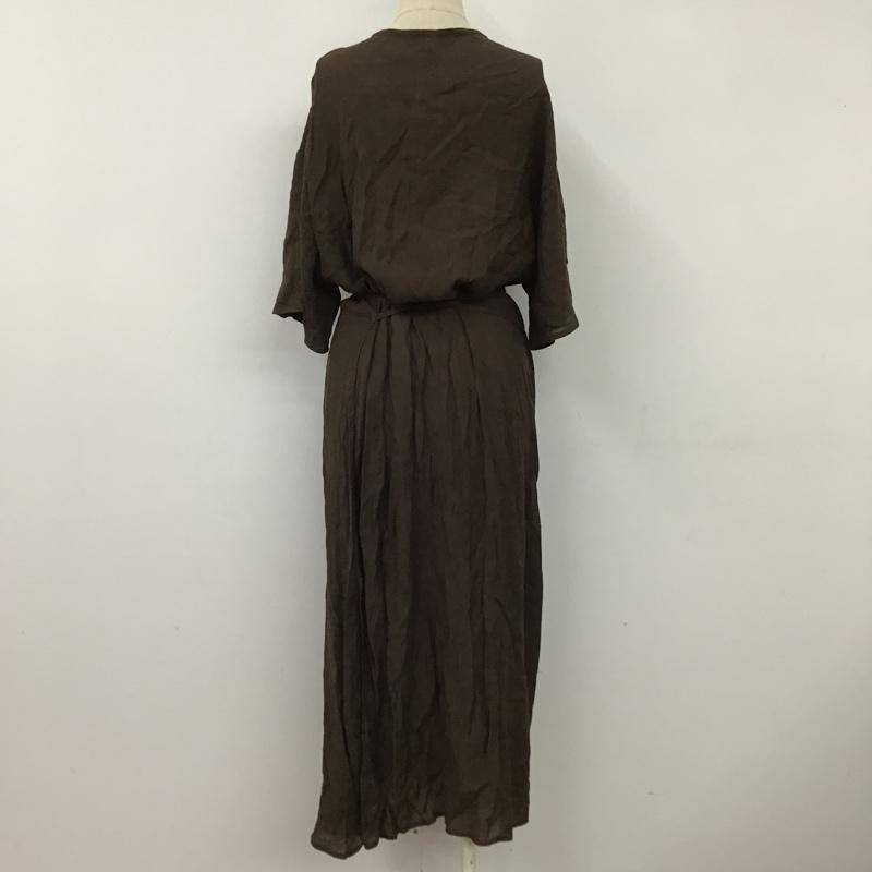 ニコアンド niko and... ワンピース ロングスカート ST94TH02AD 楊柳カシュクール&羽織りワンピース タグ付き M 無地 茶 / ブラウン /  レディース USED 古着 中古 10102265