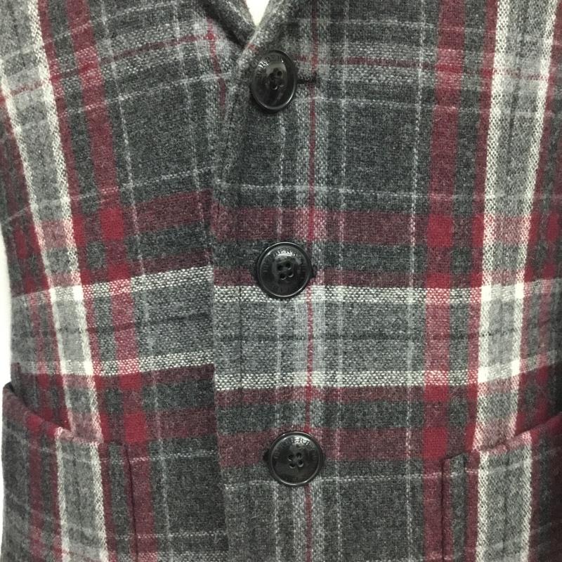 バーバリーブラックレーベル BURBERRY BLACK LABEL ジャケット、上着 ジャケット、ブレザー D1E93-413-34 ウール テーラードジャケット S チェック えんじ / ワインレッド / X 灰 / グレー / X 白 / ホワイト /  メンズ USED 古着 中古 10102277