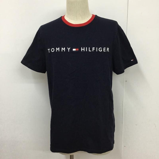 トミーヒルフィガー TOMMY HILFIGER Tシャツ 半袖 クルーネック ロゴ L ロゴ、文字 紺 / ネイビー / X 赤 / レッド /  メンズ USED 古着 中古 10102287
