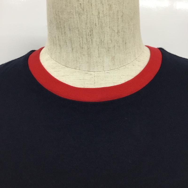 トミーヒルフィガー TOMMY HILFIGER Tシャツ 半袖 クルーネック ロゴ L ロゴ、文字 紺 / ネイビー / X 赤 / レッド /  メンズ USED 古着 中古 10102287