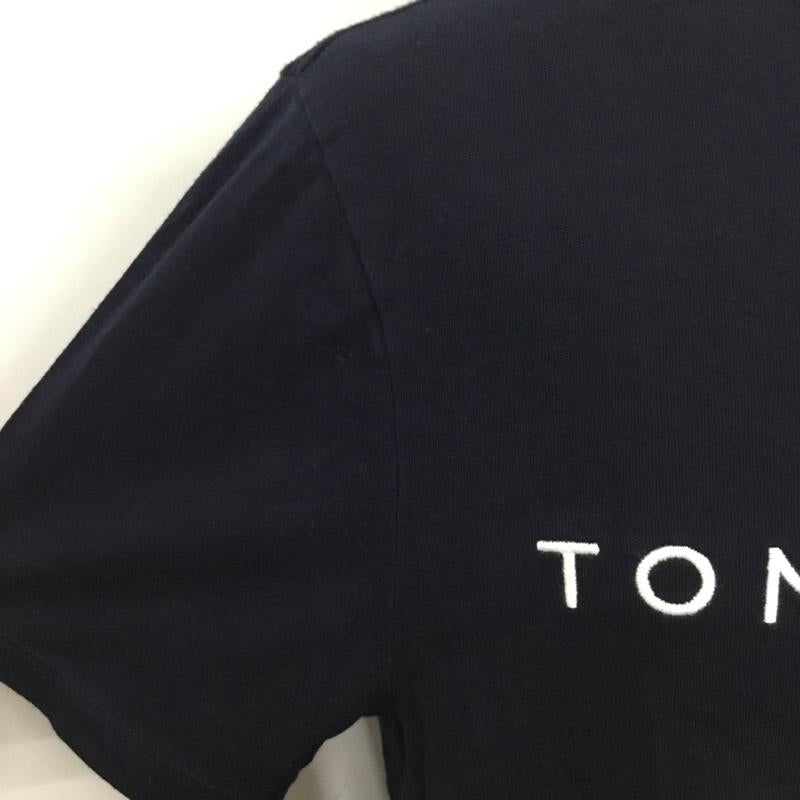 トミーヒルフィガー TOMMY HILFIGER Tシャツ 半袖 クルーネック ロゴ L ロゴ、文字 紺 / ネイビー / X 赤 / レッド /  メンズ USED 古着 中古 10102287