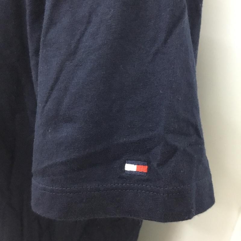 トミーヒルフィガー TOMMY HILFIGER Tシャツ 半袖 クルーネック ロゴ L ロゴ、文字 紺 / ネイビー / X 赤 / レッド /  メンズ USED 古着 中古 10102287