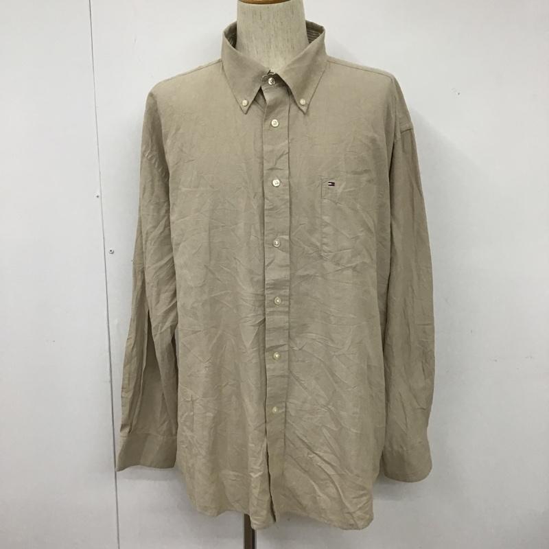 トミーヒルフィガー TOMMY HILFIGER シャツ、ブラウス 長袖 ボタンダウンシャツ XL 無地 ベージュ / ベージュ /  メンズ USED 古着 中古 10102294