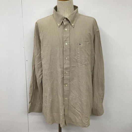 トミーヒルフィガー TOMMY HILFIGER シャツ、ブラウス 長袖 ボタンダウンシャツ XL 無地 ベージュ / ベージュ /  メンズ USED 古着 中古 10102294