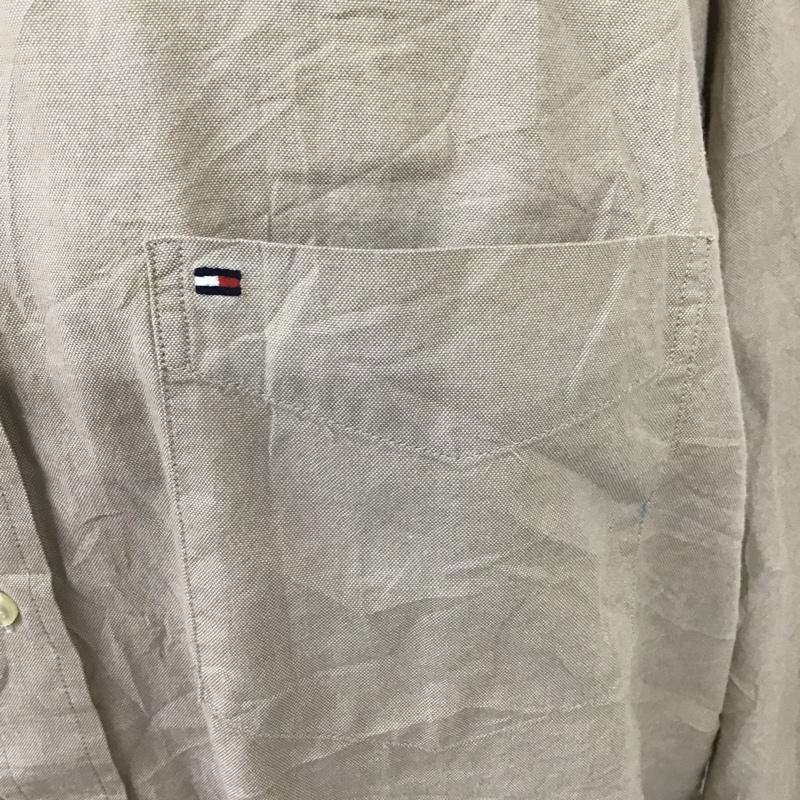 トミーヒルフィガー TOMMY HILFIGER シャツ、ブラウス 長袖 ボタンダウンシャツ XL 無地 ベージュ / ベージュ /  メンズ USED 古着 中古 10102294
