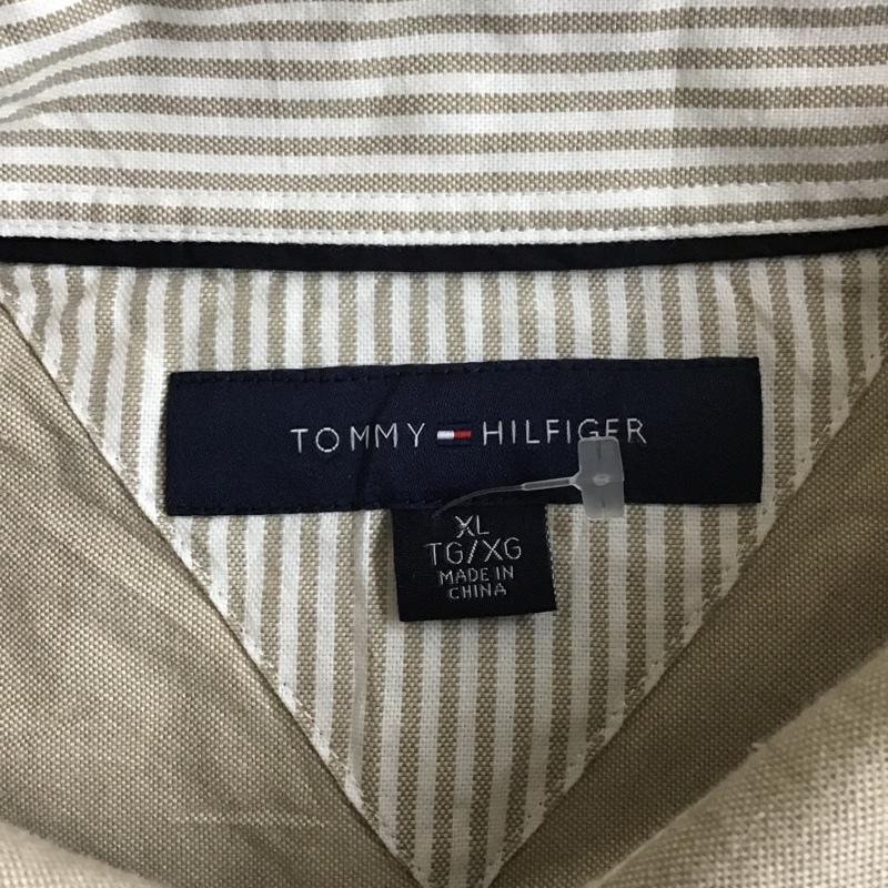 トミーヒルフィガー TOMMY HILFIGER シャツ、ブラウス 長袖 ボタンダウンシャツ XL 無地 ベージュ / ベージュ /  メンズ USED 古着 中古 10102294