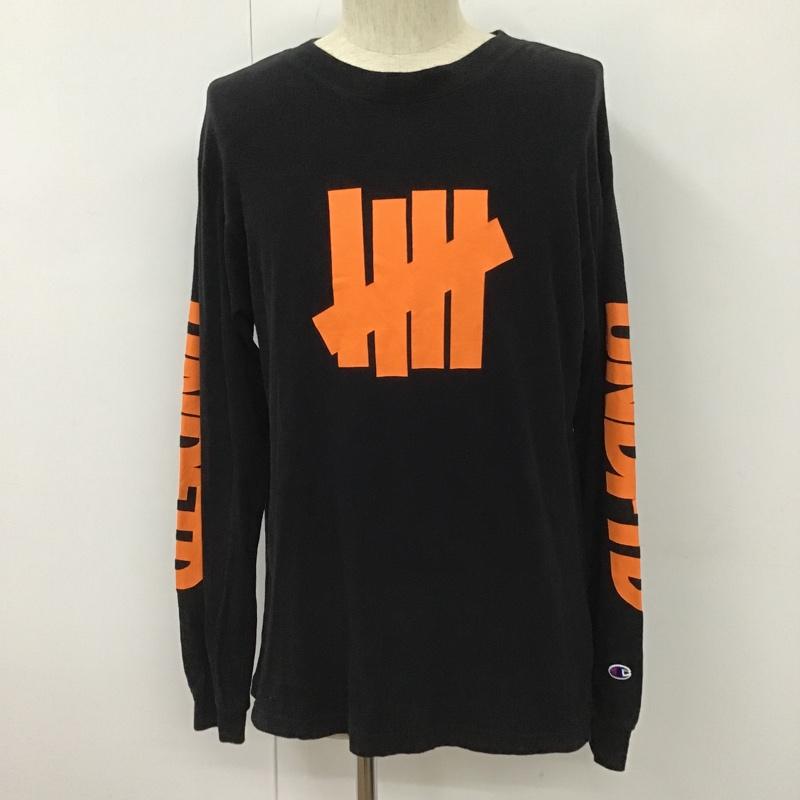 アンディフィーテッド UNDEFEATED Tシャツ 長袖 Champion ロンT L プリント 黒 / ブラック /  メンズ USED 古着 中古 10102297