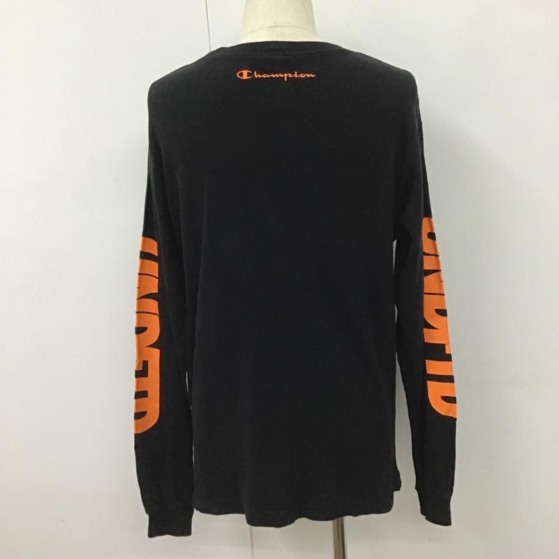 アンディフィーテッド UNDEFEATED Tシャツ 長袖 Champion ロンT L プリント 黒 / ブラック /  メンズ USED 古着 中古 10102297