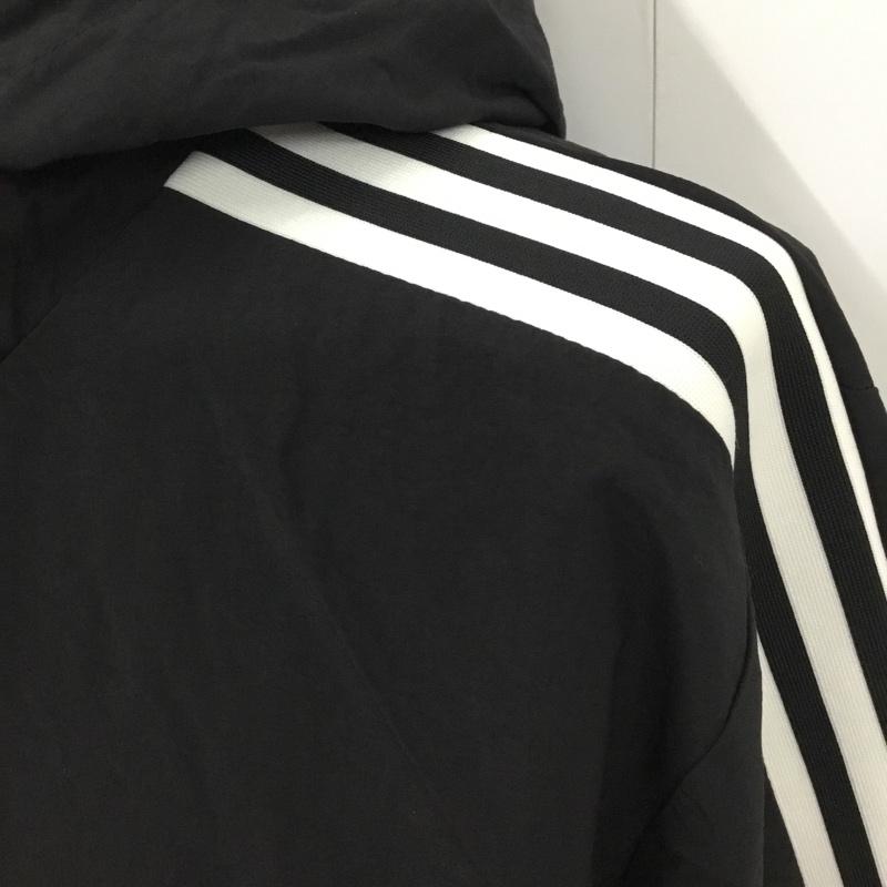 アディダス adidas ジャケット、上着 ジャンパー、ブルゾン BR6984 3 Stripes Windbreaker JKT ウインドブレーカー 無地 黒 / ブラック /  メンズ USED 古着 中古 10102322