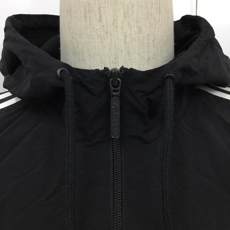 アディダス adidas ジャケット、上着 ジャンパー、ブルゾン BR6984 3 Stripes Windbreaker JKT ウインドブレーカー 無地 黒 / ブラック /  メンズ USED 古着 中古 10102322