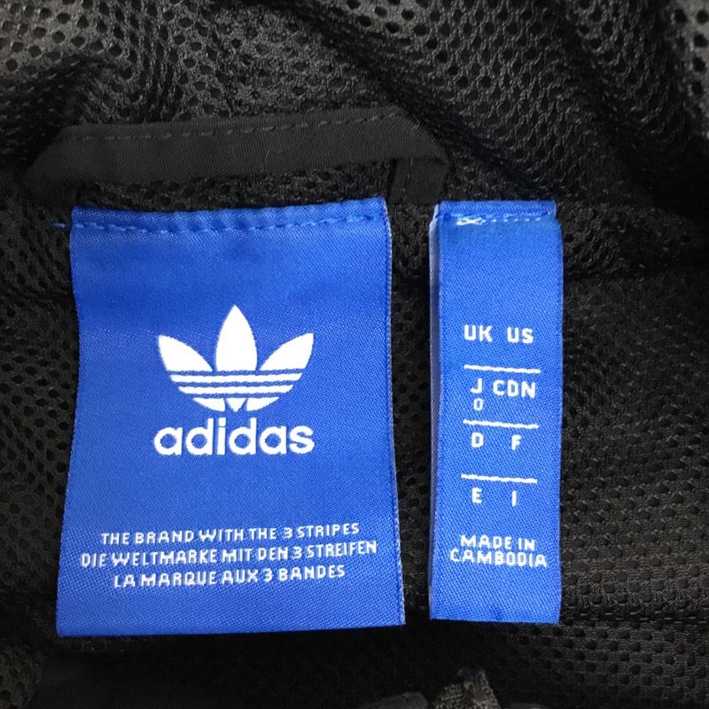 アディダス adidas ジャケット、上着 ジャンパー、ブルゾン BR6984 3 Stripes Windbreaker JKT ウインドブレーカー 無地 黒 / ブラック /  メンズ USED 古着 中古 10102322