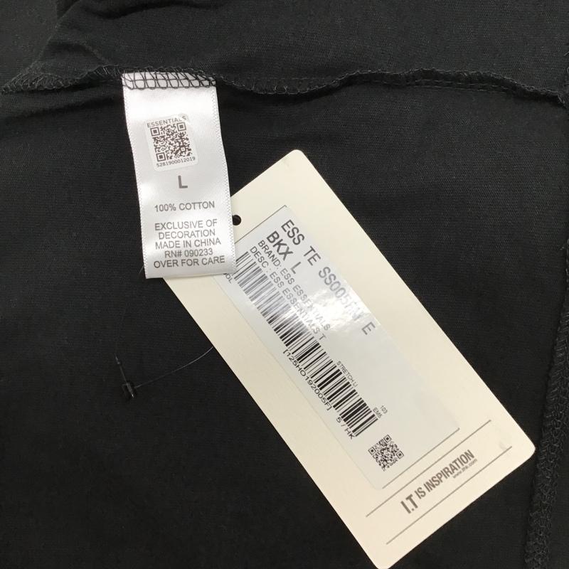 エッセンシャルズ ESSENTIALS Tシャツ 半袖 L ロゴ、文字 黒 / ブラック /  メンズ USED 古着 中古 10102343