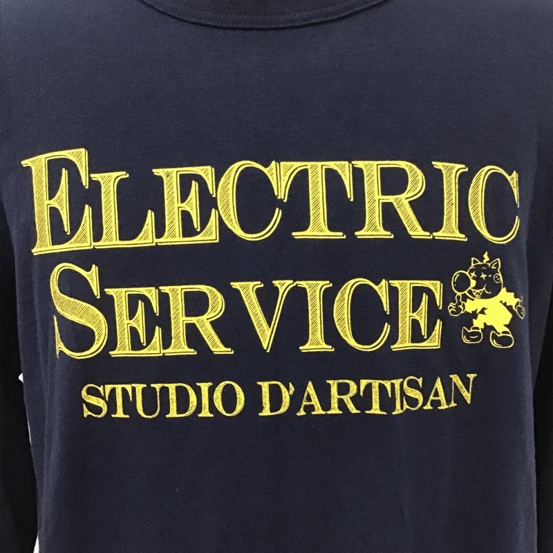 ステュディオ・ダ・ルチザン STUDIO D'ARTISAN Tシャツ 長袖 XL プリント 紺 / ネイビー /  メンズ USED 古着 中古 10102355