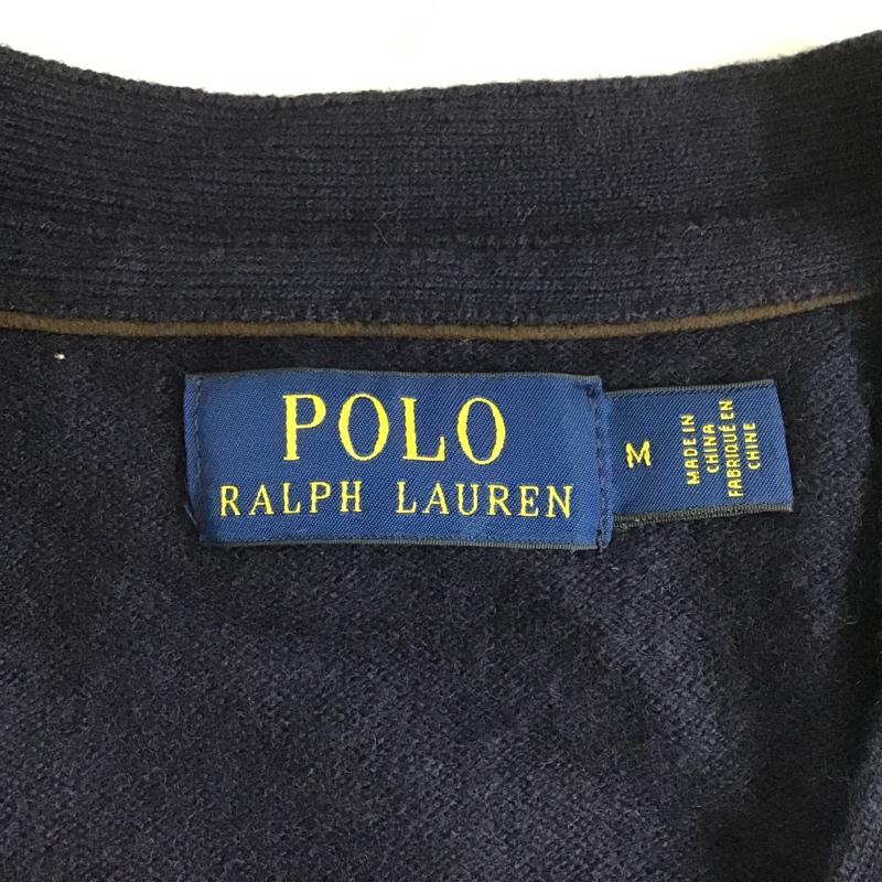 ポロバイラルフローレン Polo by RALPH LAUREN カーディガン 長袖 ポロベア M 無地 紺 / ネイビー /  メンズ USED 古着 中古 10102386