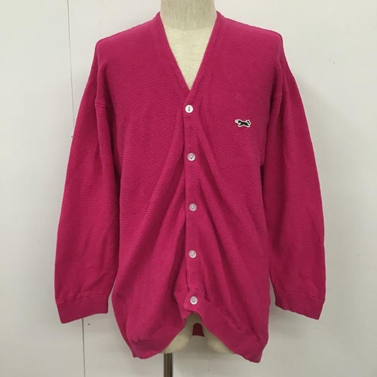 古着 USED カーディガン 長袖 THE FOX 無地 桃 / ピンク /  メンズ USED 古着 中古 10102395