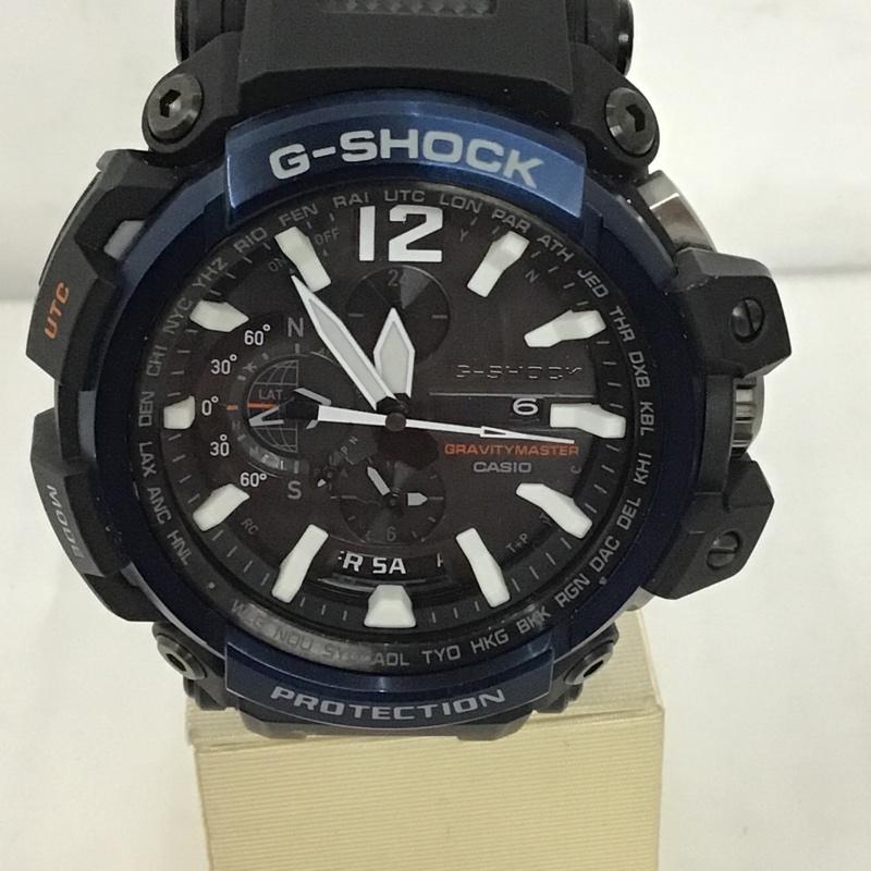 ジーショック G-SHOCK 腕時計 アナログ（クォーツ式） 5502 GPW-2000 GPS Bluetooth 電波ソーラー ロゴ、文字 紺 / ネイビー /  メンズ USED 古着 中古 10102489