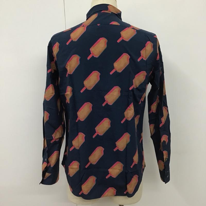 ポールスミス Paul Smith シャツ、ブラウス 長袖 PY-CR-66358 長袖シャツ 総柄シャツ カジュアルシャツ M プリント 紺 / ネイビー /  メンズ USED 古着 中古 10102490