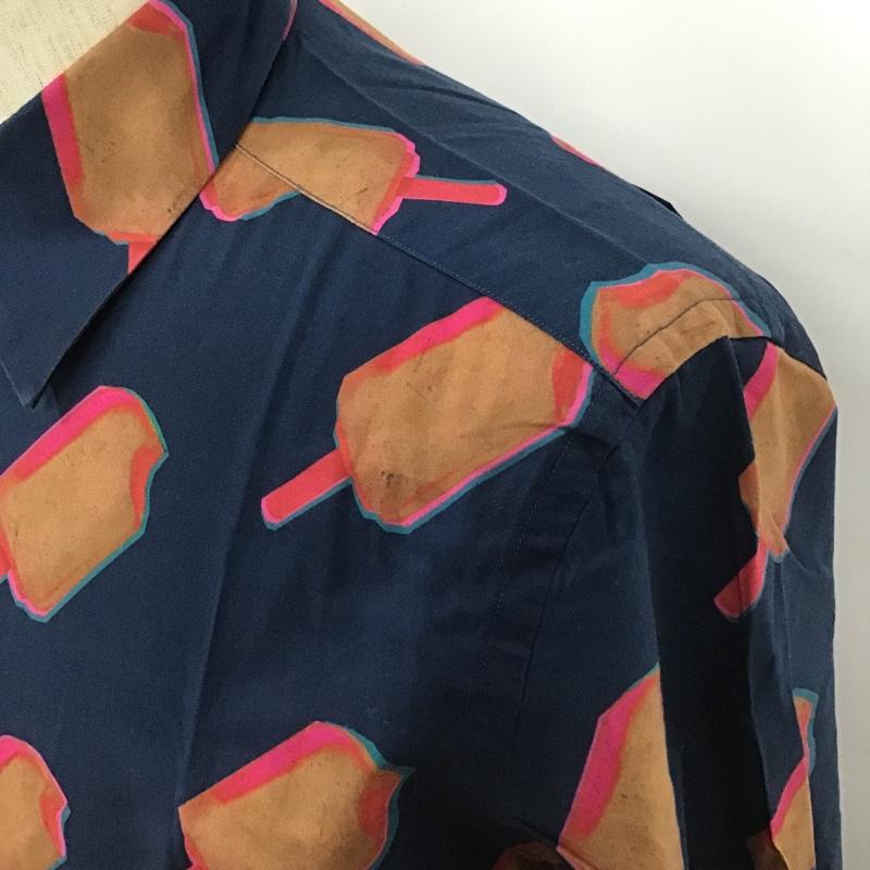 ポールスミス Paul Smith シャツ、ブラウス 長袖 PY-CR-66358 長袖シャツ 総柄シャツ カジュアルシャツ M プリント 紺 / ネイビー /  メンズ USED 古着 中古 10102490