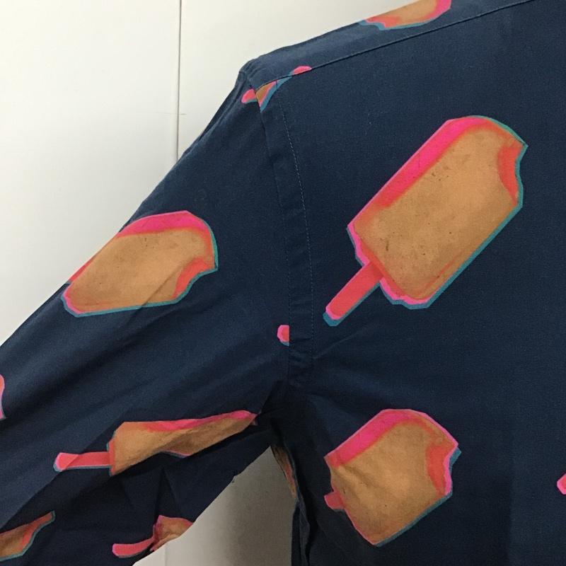 ポールスミス Paul Smith シャツ、ブラウス 長袖 PY-CR-66358 長袖シャツ 総柄シャツ カジュアルシャツ M プリント 紺 / ネイビー /  メンズ USED 古着 中古 10102490